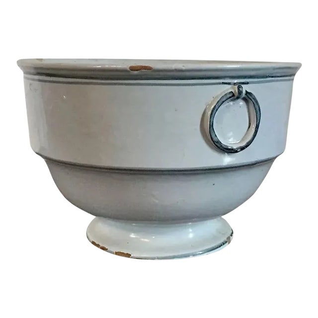 18th Century Delft Tin Glaze Faience Footed Planter For Sale