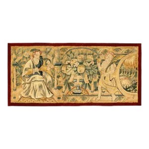 17th Century Flemish Historical Tapestry, Horizontally Oriented with Two Figures