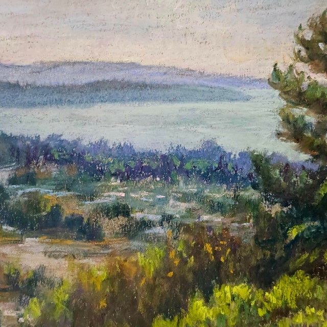 American Ann Thiermann Monterey Bay Pastel Landscape Painting 22" Framed For Sale - Image 3 of 10
