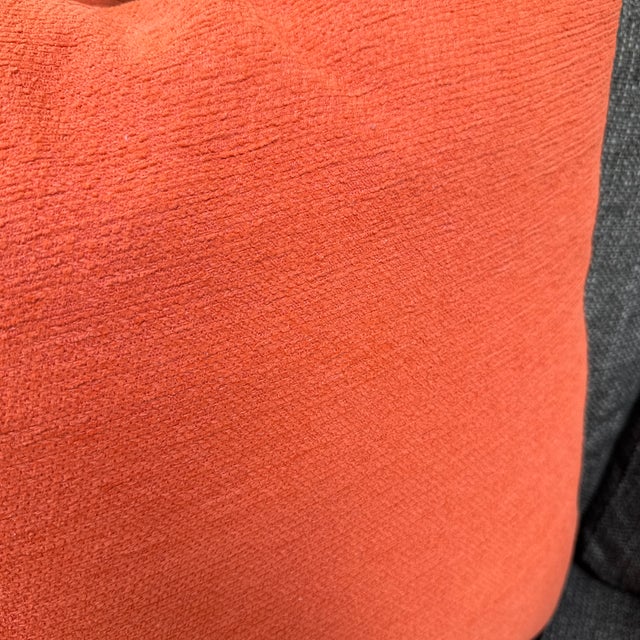 Orange Woven Coral Throw Pillows, Pair For Sale - Image 8 of 9