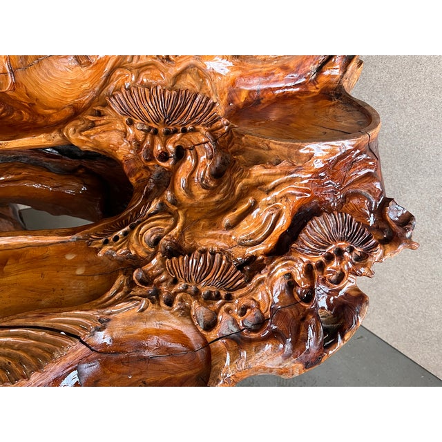 Vintage Lacquered Root Buddha Shrine Fountain, 1950 For Sale - Image 12 of 14