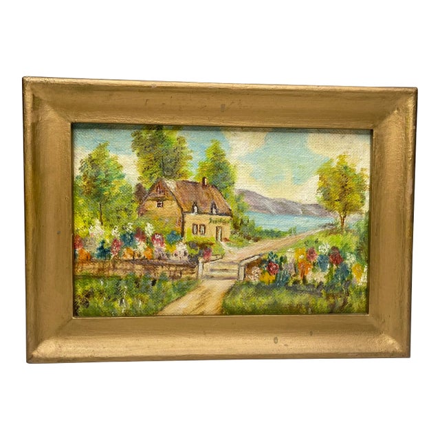 English Traditiona Impressionist Landscape Framed Original Oil Painting For Sale