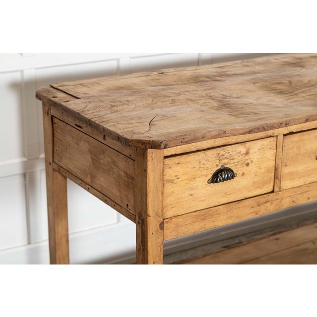 Georgian English Rustic Bleached Pine Dresser Base For Sale - Image 13 of 16