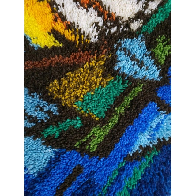 Mid-Century Modern German Tapestry Wall Rug in Wool, 1970s For Sale - Image 3 of 4