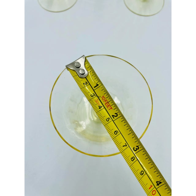 Mid 20th Century Fostoria "Fairfax" Pattern in June Topaz Footed Glasses- Set of 4 For Sale - Image 10 of 12