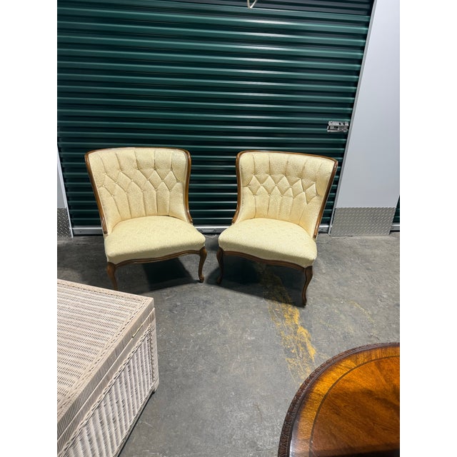 Tufted Back Accent Chairs For Sale - Image 4 of 12