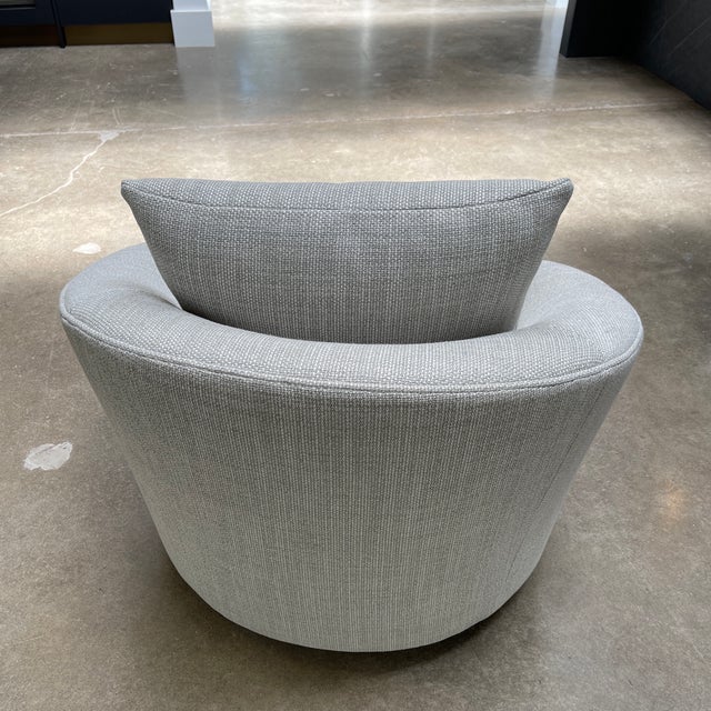 Round Swivel Chair by Lazar in Holly Hunt Textile Chairish