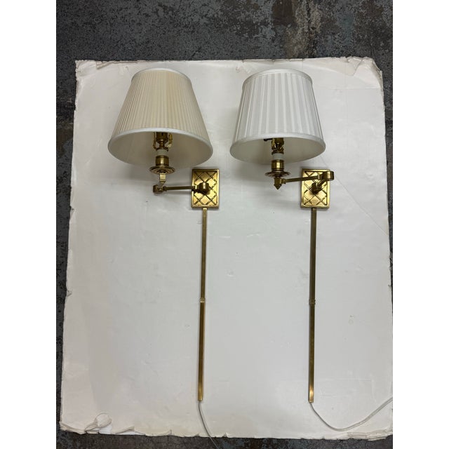 Visual Comfort Alexa Hampton for Visual Comfort Signature Collection Gene Swing Arm Sconces, Pair For Sale - Image 4 of 12