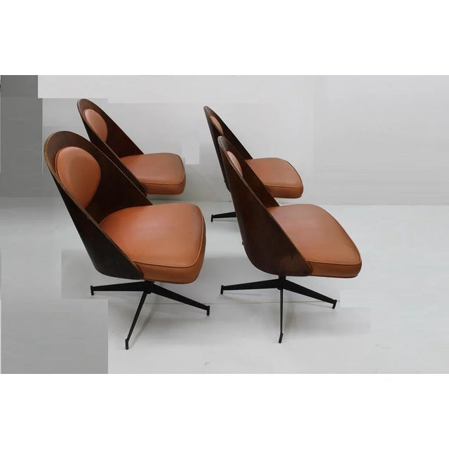 Mid-Century Modern Mid Century Modern Bent Plywood and Vinyl Dining Chairs For Sale - Image 3 of 13