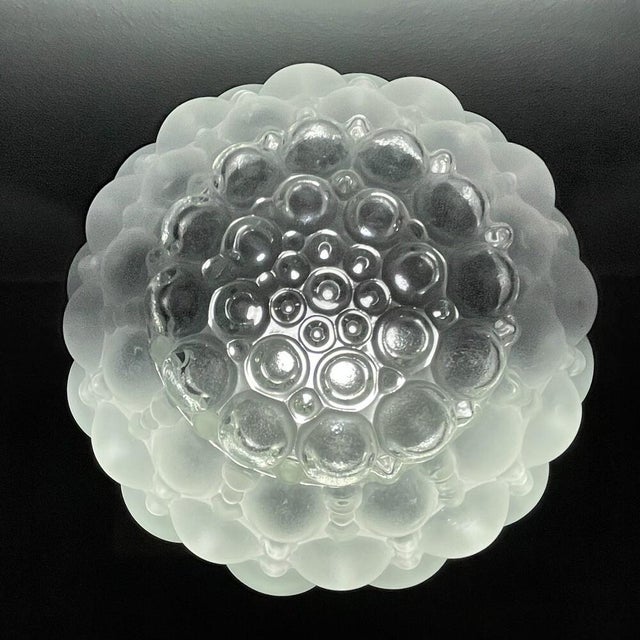 Wood Mid-Century Wood Wooden & Bubble Glass Buffet Table Lamp, 1970s For Sale - Image 7 of 16