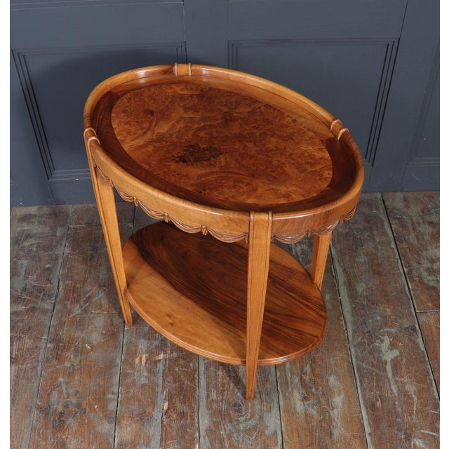 Art Deco French Walnut Side Table, 1925 For Sale - Image 15 of 16