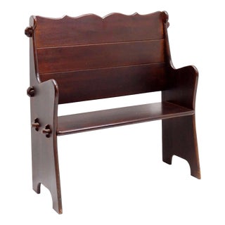Vintage Wooden Church Bench, 20th Century For Sale