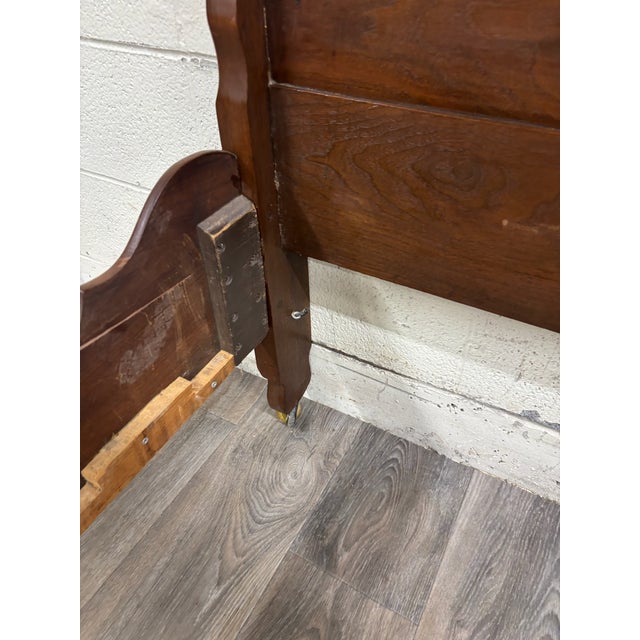 Antique Full Size Victorian Walnut Carved Bedframe For Sale - Image 9 of 13