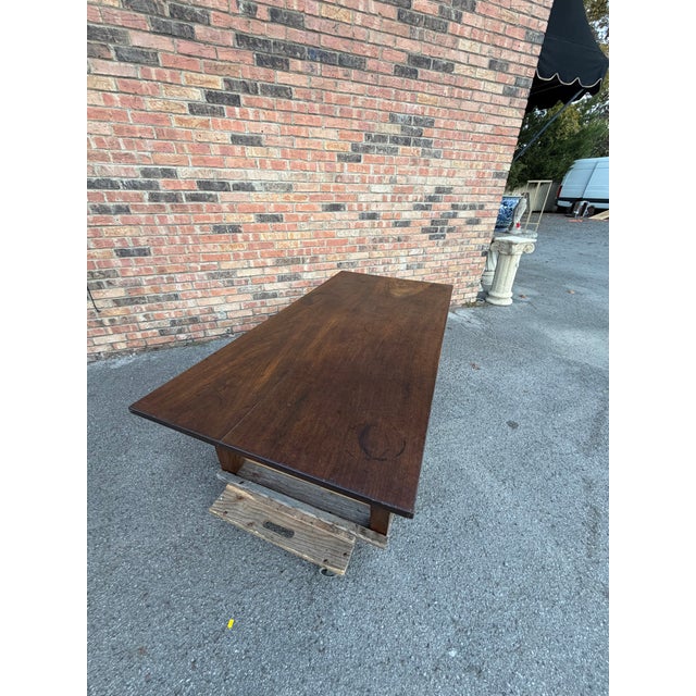 Brown French English Coffee Table For Sale - Image 8 of 14