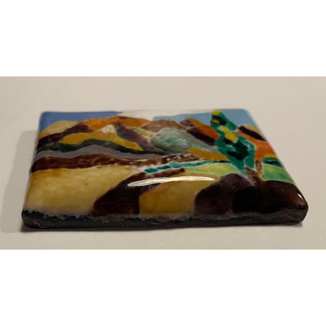 Traditional 1990sSteve Krauss Enamel Western Landscape For Sale - Image 3 of 4
