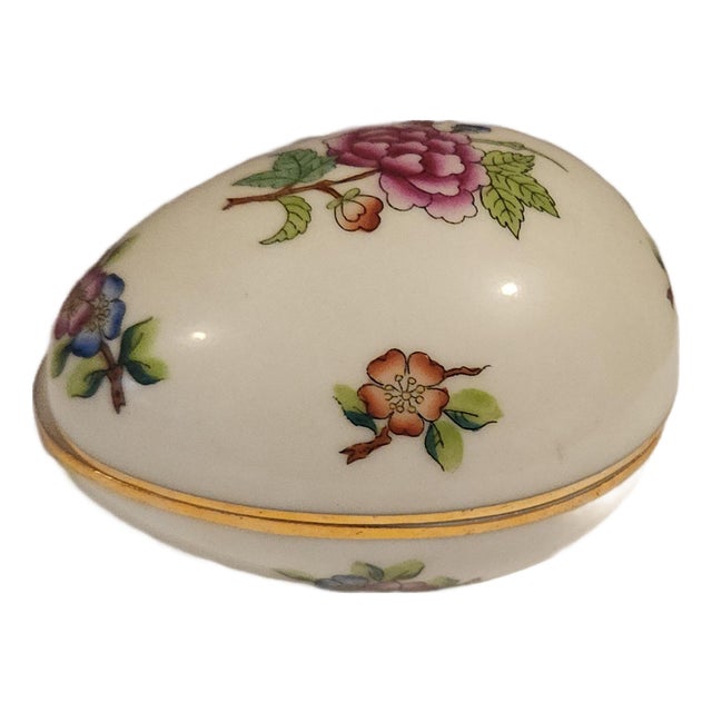 Mid 20th Century Herend Egg Porcelain Trinket For Sale