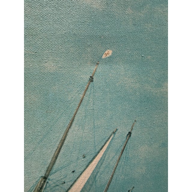 Johannes Holst Sailboat in Wind Original Artwork, Signed Circa 1959 For Sale - Image 9 of 12