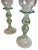 Green Vintage 1970’s Art Glass Wine Goblets Hand Blown Green Gold Venetian Styled After Salviati Murano - a Pair For Sale - Image 8 of 12