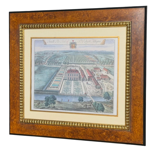 Antique Hand Colored Architectural Print Swell by Johannes Kip - Trowbridge Collection. This is a hand-colored 18th-...