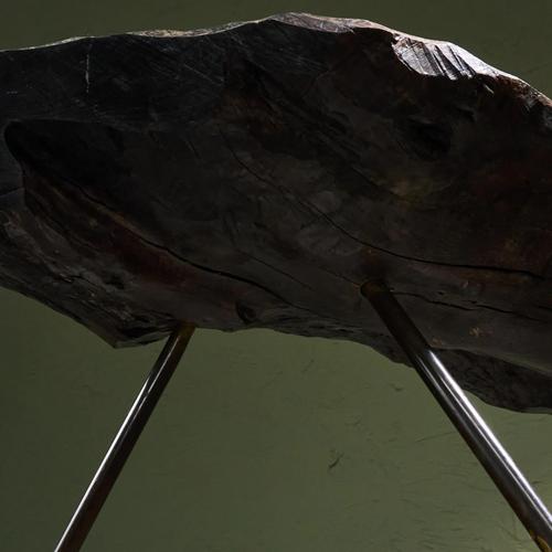 Tripod Wooden Coffee Table in the manner of Carl Aubock, Austria For Sale - Image 11 of 12