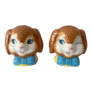 Whimsical Adorable Bunny Salt and Pepper Shakers Mint Condition