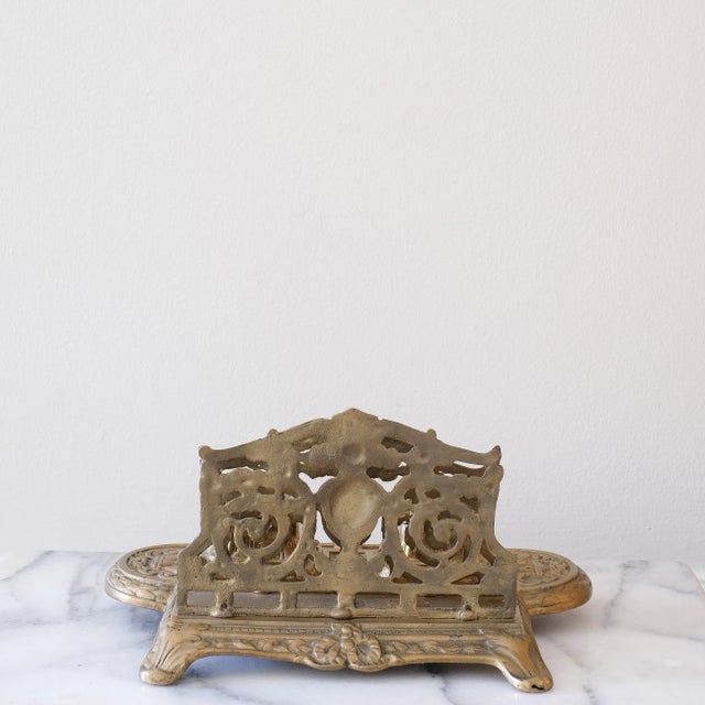 Antique Brass Inkwell For Sale - Image 4 of 4