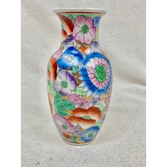 Vintage Chinoiserie Floral Vase For Sale - Image 4 of 11