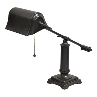 Vintage Style Articulating Metal Desk Lamp With Oil Rubbed Finish For Sale