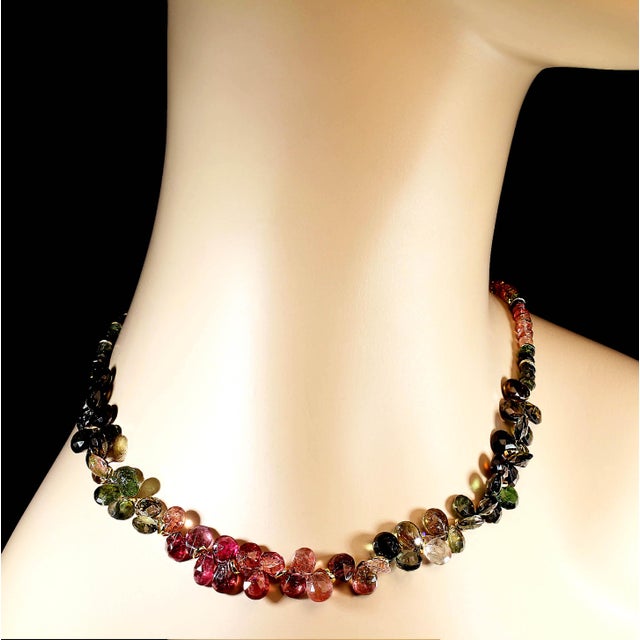 Ajd 18 Inch Multi Color Tourmaline Necklace With Goldy Accents For Sale - Image 4 of 6
