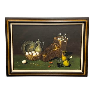 Violette DeMazia Vintage Still Life Painting, Signed Martin For Sale