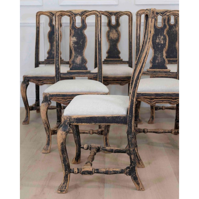 18th Century Set of Six Swedish Baroque Chairs, Circa 1750 For Sale - Image 5 of 14