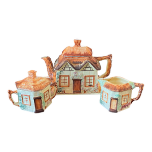Vintage 1950s Keele St. Pottery Cottage Teapot Set