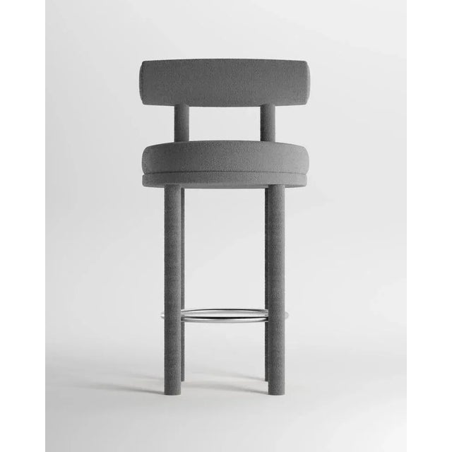 Not Yet Made - Made To Order Collector Moca Bar Chair in Boucle Charcoal by Studio Rig For Sale - Image 5 of 5