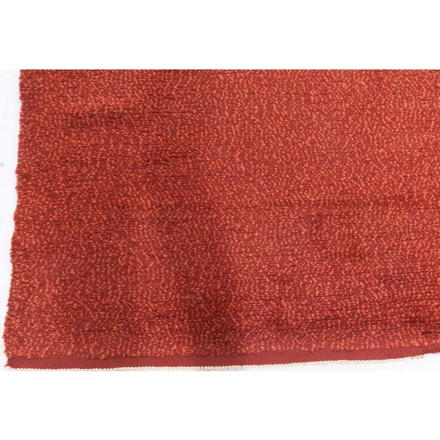 Vintage Swedish Double Woven Pile Rug in Rich Red, at Doris Leslie Blau For Sale - Image 4 of 7