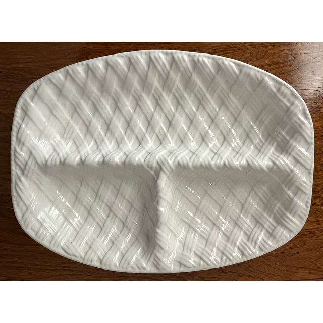 Ceramic Vintage Basketweave Serving Dish- Portugal-Neuwirth For Sale - Image 7 of 7