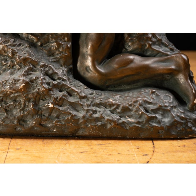 Late 20th Century Marwal Rodin the Eternal Idol Chalkware Sculpture For Sale - Image 10 of 11
