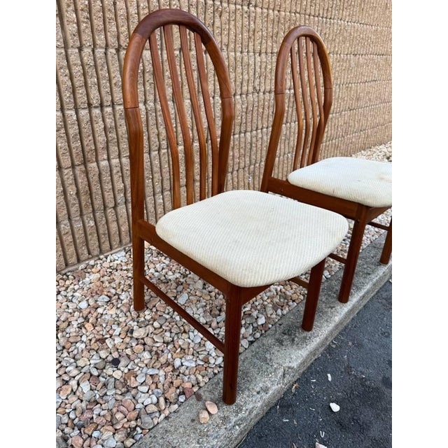 Late 20th Century Mid Century Modern Bench Wood Teak Dining Chairs - Set of 4 For Sale - Image 17 of 17