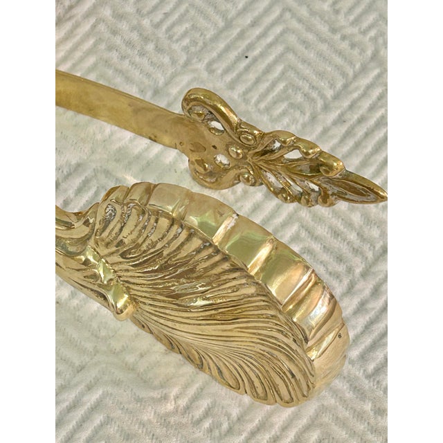 Pair Vintage Solid Brass Shell Hollywood Regency Curtain Tiebacks For Sale - Image 4 of 6
