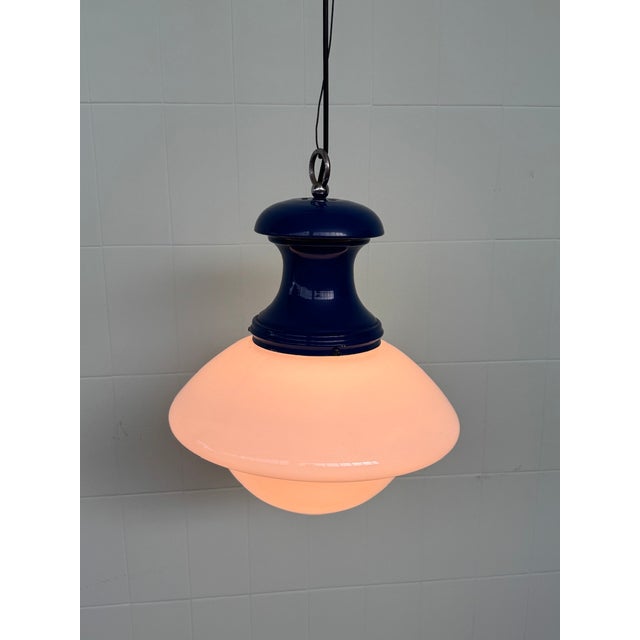 1970s Industrial Space Age Italian Chandelier in Vintage Glass and Metal, 1970s For Sale - Image 5 of 18