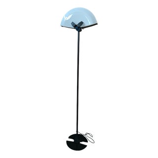 Vintage Industrial Iron and Murano Glass Floor Lamp, 1975 For Sale