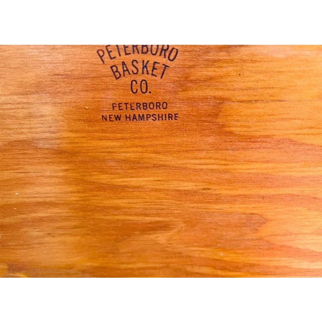 American Vintage Peterboro Woven Splint Wood Picnic Basket For Sale - Image 3 of 7