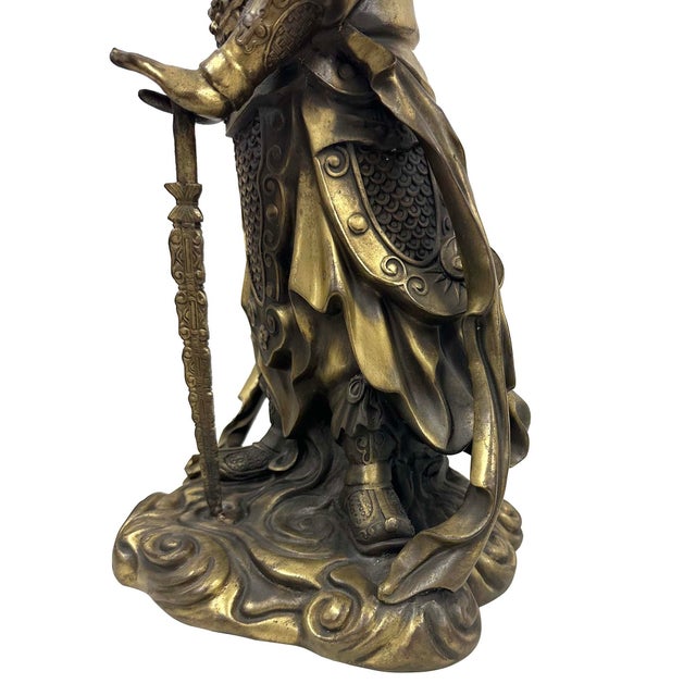 20th-Century Chinese Bronze Wei Tuo Bodhisattva Statue For Sale In Los Angeles - Image 6 of 12