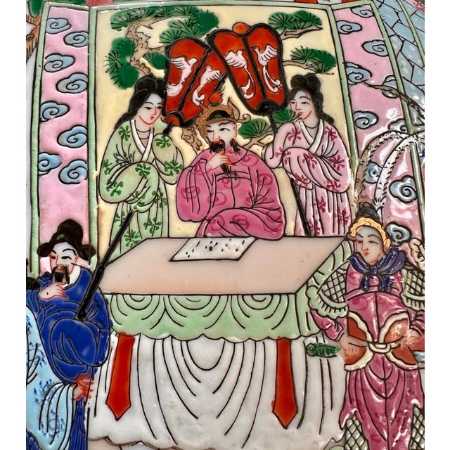 Antique X-Large Chinese Famille Rose Moon Flask Gold Dragon Handles Marked 19th Century For Sale - Image 17 of 18