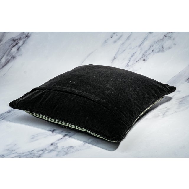 Traditional Vintage Embroidered Floral Flower Needlepoint Velvet Throw Pillow Home Decor For Sale - Image 13 of 14