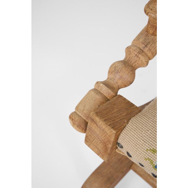 Scandinavian Rocking Chair in Oak with Turned Details, 1960s For Sale - Image 3 of 10