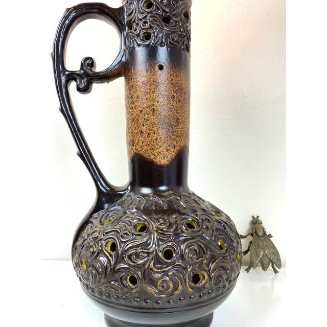 Mid-Century Ceramic Floor Lamp from Fat Lava, Germany, 1970s For Sale - Image 4 of 13