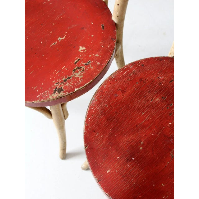 Antique Painted Bentwood Cafe Chairs Pair For Sale - Image 9 of 12