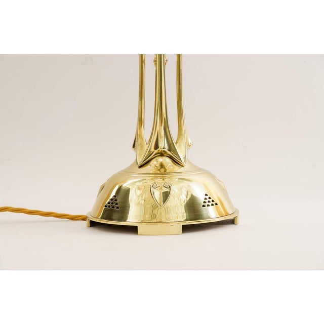 Jugendstil Table Lamp with Original Opaline Glass Shade, 1910 For Sale - Image 4 of 18
