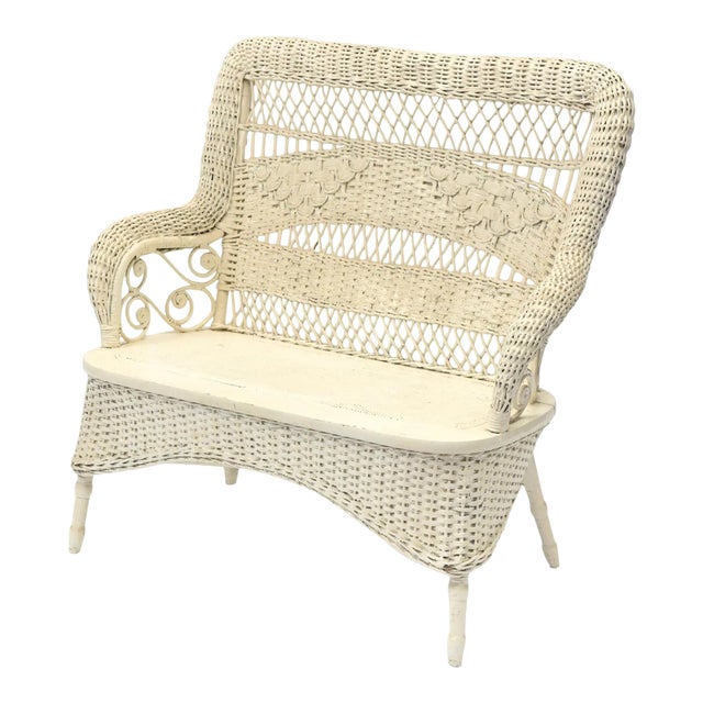 Victorian Wicker Loveseat For Sale