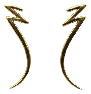 1980s Pair of 18k Gold Tiffany & Co. Paloma Picasso Zig-Zag Scribble Earrings